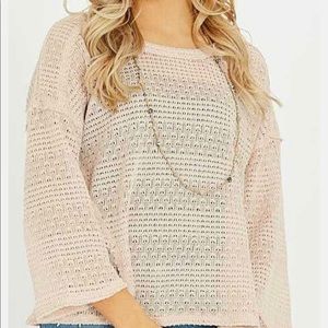 Altar’d State Light Weight Sweater sz Large blush